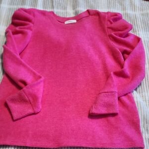 Cherish Fuchsia Womans Sweater with Puff Sleeves